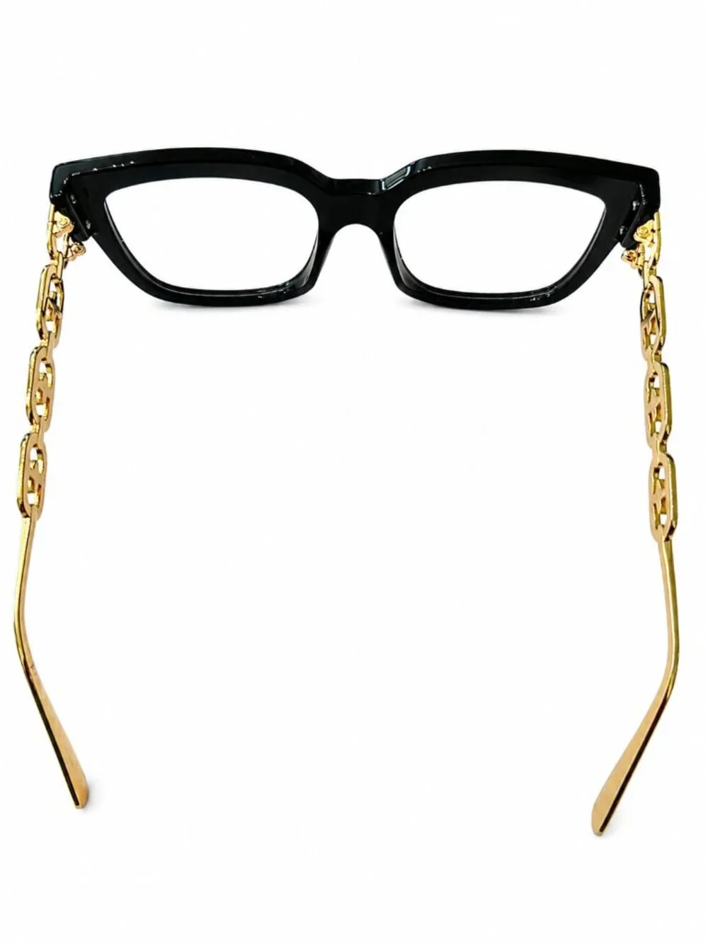 Black and Gold Chain Link Eyeglass Frames 55-18-143